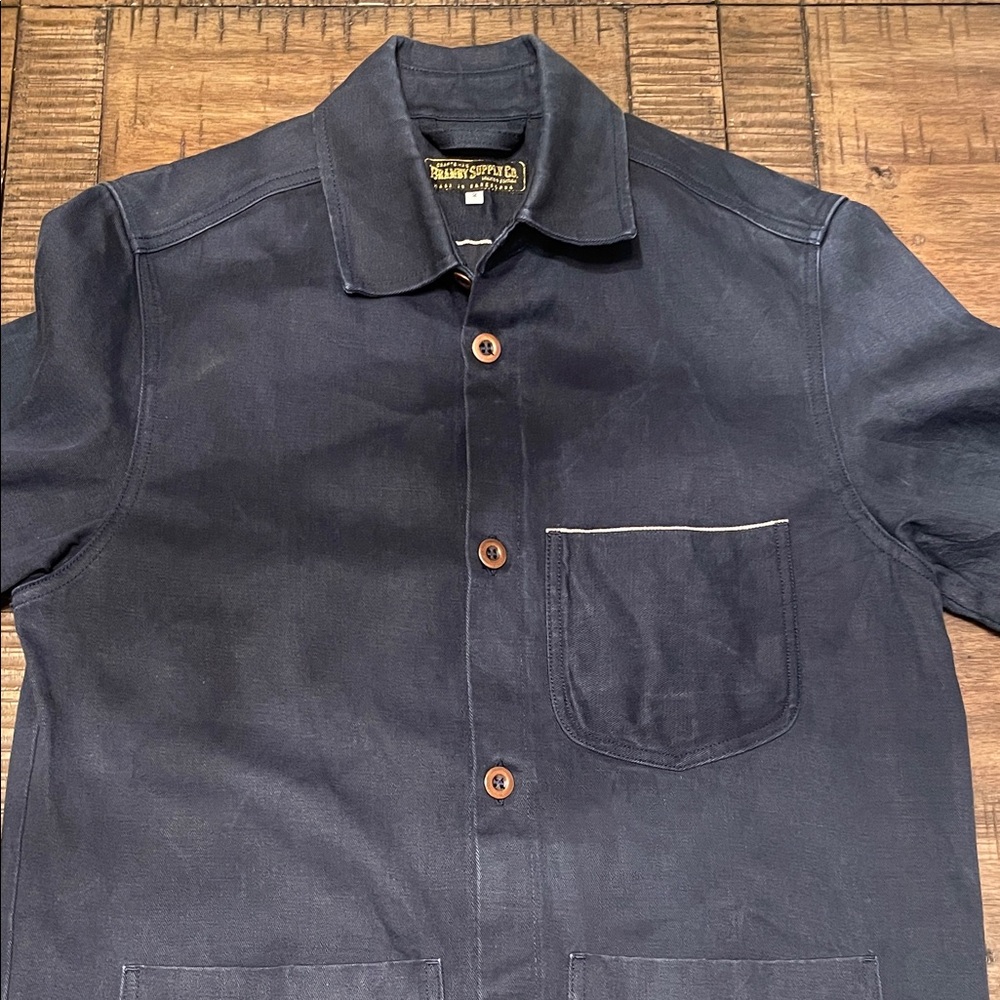 Limited Edition Selvedge Denim Jacket by Bramby Supply Co Size 2 Men's Navy